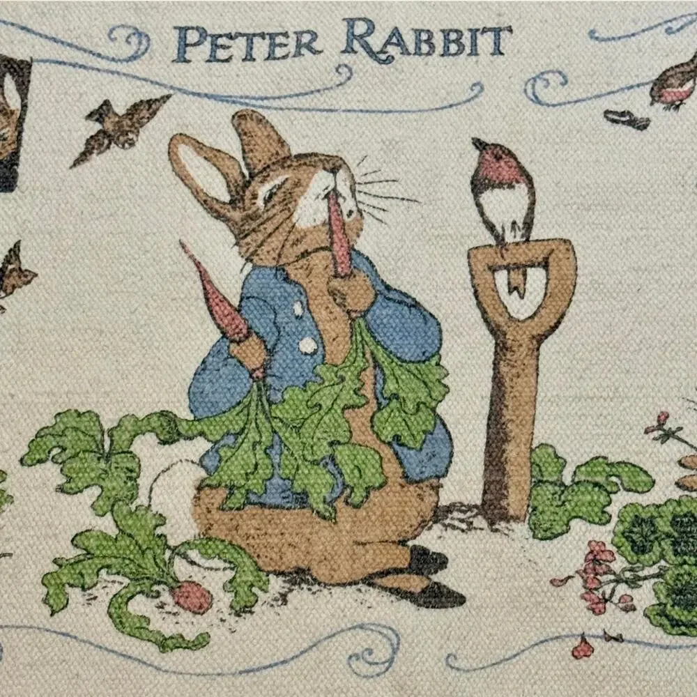 Vintage Peter Rabbit Woven Cotton Nursery Rug/Mat World of Beatrix Potter 39x22